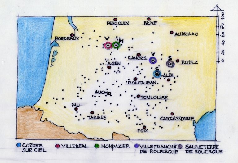 Map of the bastides